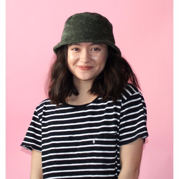 Vintage Accessories - (134) VTG 1990s Fuzzy Green Bucket Hat